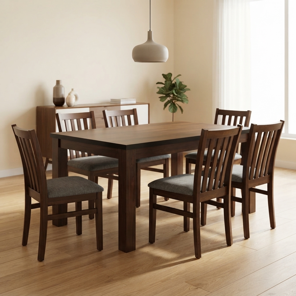 Juego de comedor 6 sillas curvas | linea Corpus