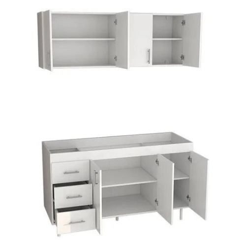 Alacena y Bajo Mesada 1,40m 4 puertas 3 cajones MDP | Combo Cocina - Imagen 2