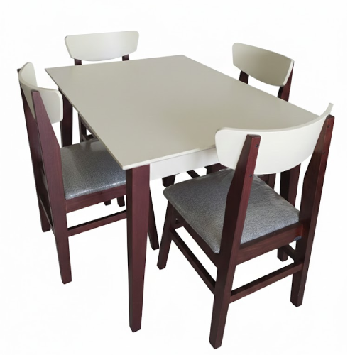 Juego comedor nórdico x4 | Mesa 120x90 - Imagen 2