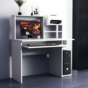 escritorio pc funcional modelo 709 mesa computadora con estantes escritorio compacto con bandeja teclado escritorio oficina hogar economico escritorio muebles san juan