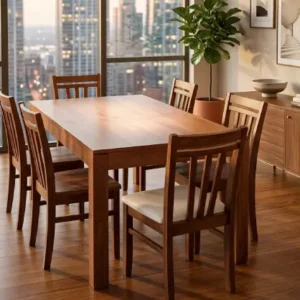 Juego comedor extensible contemporáneo.