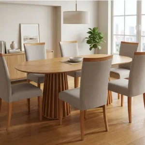 Juego de comedor 6 sillas Linen | 2.00 x 1.00m